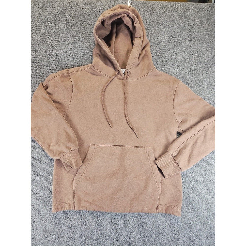 Athleta Womens  Hoodie Sweatshirt Tan Brown Size XSmall Cozy Fleece Lined 1583